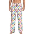 thumbnail image 2 of Goofa Colorful Rabbit Printed Soft Pajama Pants for Men, Wide Leg Comfy Casual Lounge Yoga Pants-Small, 2 of 9