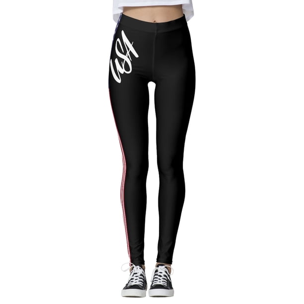 Gibobby Leggings con bolsillos dama Día la independencia para mujer Imprimir Pantalones yoga cintura media Leggings Medias Compresión Yoga Running Fitness American 4th Of July Print(Negro, L)