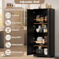 thumbnail image 5 of 60"Tall Kitchen Pantry Cabinet with 2 Doors and Adjustable Shelves,Freestanding Pantry Cabinet Cupboard for Kitchen Living Room Dinning Room, 5 of 8
