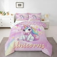 thumbnail image 2 of Erosebridal Unicorn Bedding Comforter Set, Stars Print Reversible, Super Cozy 2pcs, 2 of 6