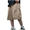 thumbnail image 2 of 2 Pack Baggy Cargo Shorts for Boys with Pockets Size 5-15 Juniors Teens Kids Lightweight Solid Wide Leg Elastic Waist Hiking Athletic Workout Short, 2 of 8