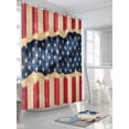 thumbnail image 3 of Distressed Patriotic American Flag Shower Curtain, 4th of July Bathroom Decor Curtains Set with Hooks, Stars And Stripes Waterproof Fabric Home Accessories， Stall 48 X 72 Inch, 3 of 6
