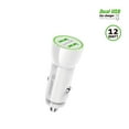 thumbnail image 2 of Esoulk 12W/2.4A Dual USB, 2 USB-A Ports Car Charger for HMD Vibe - White, 2 of 9