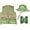 3 Piece Set-tan Vest, Hat and Binoculars, variant on Multi-Piece Set Cargo Vest with Reflective Safety Straps, 1 8x21 Magnification Binoculars and Safari Hat for Boys and Girls (X-Small, 3 Piece Set-Tan Vest, Hat and Binoculars)