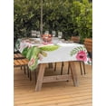 thumbnail image 3 of Outdoor Tablecloth with Umbrella Hole for Patio/Picnic/Party/Camping, Summer Pink Flamingos Waterproof Table Cloth Rectangle Table Cover Washable, Tropical Floral Leaves Cactus (54"x 80"), 3 of 8