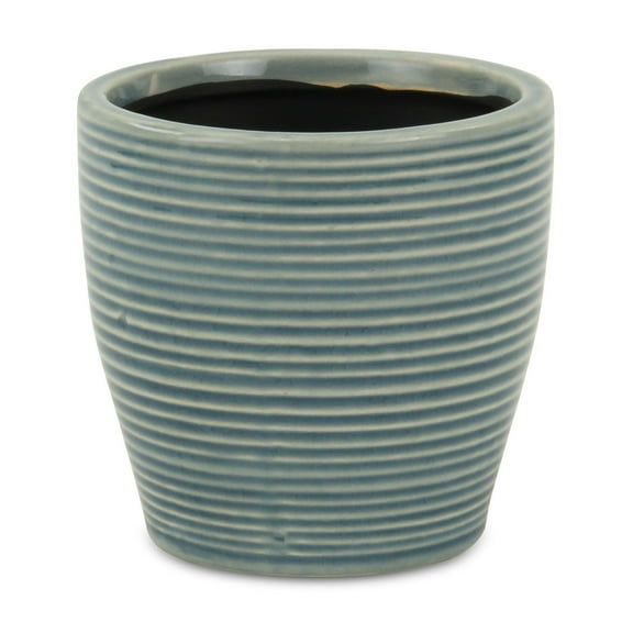 Cheungs Livia Blue Ceramic Rippled Pot Small
