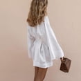 thumbnail image 3 of Guardurnaity Vestido de noche de algodón y lino para mujer, de manga larga, transpirable, bonito, adelgazante, para chicas, ropa de dormir, Vestidos Blanco SG, 3 of 5