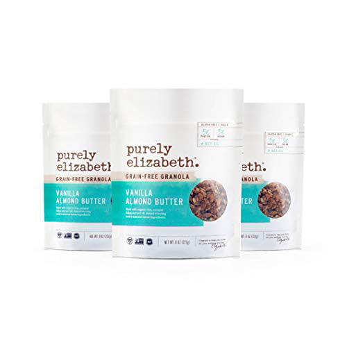 Photo 1 of exp date 05/2024--Purely Elizabeth Grain-Free Granola + Baked With MCT Oil, Paleo + Keto Certified - Vegan Gluten-Free - Vanilla Almond Butter - 3 Pack