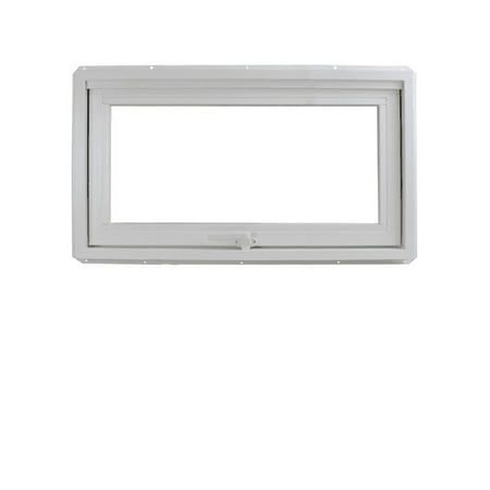 Shed Windows and More 48" x 16" Inward Opening Awning Window with Tempered Low-E Glass, Vinyl Frame