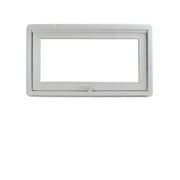 Shed Windows and More 48" x 16" Inward Opening Awning Windows Tempered Low-E Glass White Vinyl Frame Casement Window