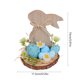 thumbnail image 3 of Easter Wooden Ornaments Set of 1 Rabbits and Eggs with Floral Design in Blue Bucolic Style for Home and Desktop Decoration 5.51x4.53"Set de adornos de madera de Pascua con 1 conejo y huevos JASKFLY, 3 of 8