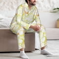 thumbnail image 5 of Salouo Lemon Potatoes Print Button-Front Long Sleeve Pajama Set for Men, Soft 2Pjs Men's Long Sleeve Sleepwear -Medium, 5 of 7
