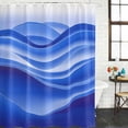 thumbnail image 2 of Blue Striped Shower Curtain, Waterproof Shower Curtains for Bathroom, Modern Abstract Art Wave Moire Gradient Washable Fabric Bathtub Curtain Set Bath Decor with 12 Hooks Standard 72"x72", 2 of 8
