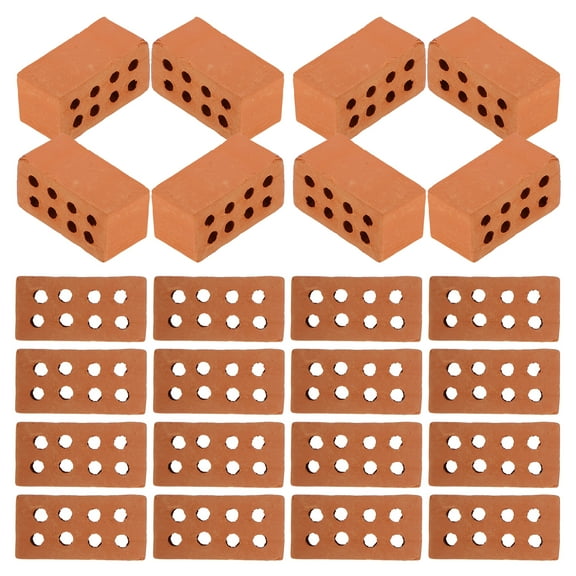 HEATSHAKING Miniature Brick Architectural Model Accessories 50Pcs 0.8x0.4x0.4In