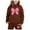 Coffee, variant on Kiijoy Toddler Girls Sweatsuit Bow Graphic Hooded Sweatshirt Joggers Outfits Hoodie Set