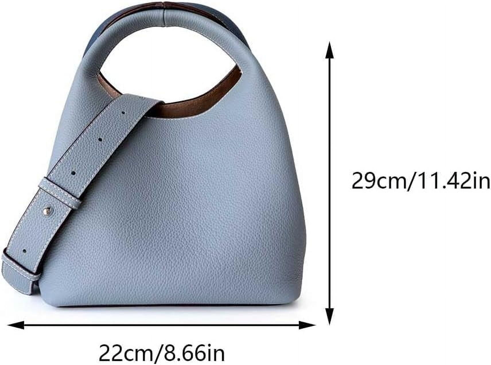 HLSOHJP Small Genuine Leather Crossbody Bags Hobo Purse for Women Shoulder Bucket Bag Luxury Designer Handbag Satchels