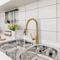 thumbnail image 3 of WOWOW Single Handle Kitchen Sink Faucet Brushed Gold Kitchen Faucet with Pull Down Sprayer, 3 of 9