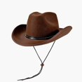 thumbnail image 6 of Unisex Western Cowboy Hat With Studded Leather Band Wide‑Brim Hat Vintage Festival Party Cosplay Outdoor Travel Fashion Head‑Accessory, 6 of 6