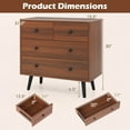 thumbnail image 3 of Costway 4 Drawer Dresser for Bedroom Wide Chest of Drawers with Metal Guide Rails Walnut, 3 of 11