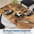thumbnail image 7 of 5 Piece Dining Table Set for 4, Modern Kitchen Table with Upholstered Chairs for Dining Room, Wood and Metal Frame Table Set for Small Spaces, Restaurant, Vintage, 7 of 7