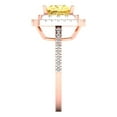 thumbnail image 3 of Halo Engagement Ring for Women - 2.07ct Simulated Yellow Diamond in 14K Rose Gold Promise Ring, 3 of 6