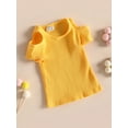 thumbnail image 3 of xiaxaixu Kid Chemises, Manches Courtes Col Rond Tricot Rue Partie Casual Découpe Printemps Été Tops pour les Filles, 3 of 8