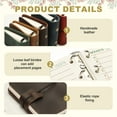 thumbnail image 3 of A9 Leather Journal, 2Pcs 3 Ring Notebook Binder Planner Loose Leaf 60 Sheets Paper Refillable for Business Office Study Writing, Dark Brown, 3 of 6