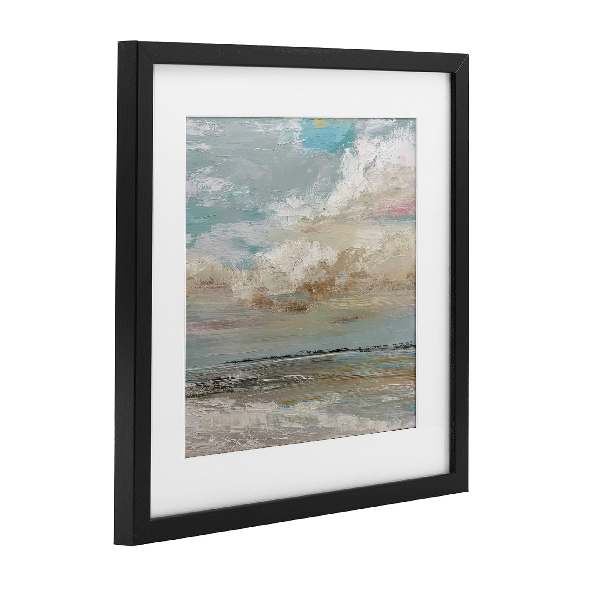 Stupell Industries Cloudy Beach Brushstrokes Black Framed Print Under Glass, design by Kim Curinga