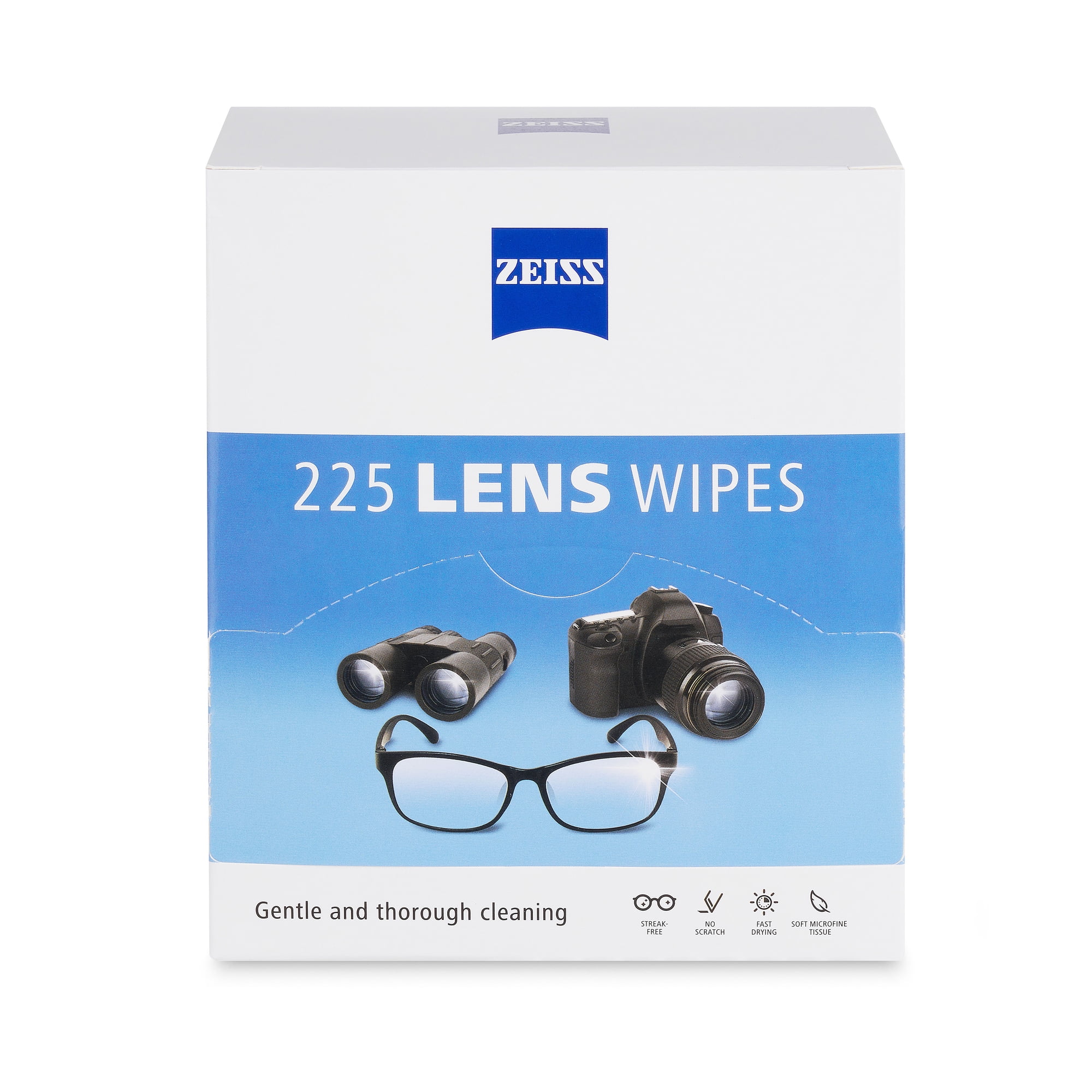 ZEISS Gentle and Thorough Cleaning Eyeglass Lens Cleaner Wipes, 225 Count