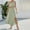 Green, variant on Idoravan Women Sets Clothing Women Casual Two Pieces Solid Slit Swing Dress and Sloping Shoulders Bow Sleeveless Tops Set Suits