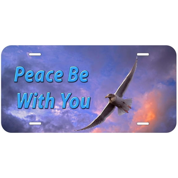 Seagull Peace Be With You Novelty Car Auto License Plate