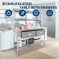 thumbnail image 6 of 48" Stainless Steel Commercial Kitchen Work Table with Double Overshelf, Heavy Duty Prep Table with Adjustable Undershelf and Feet for Restaurant, Home, Garage and Warehouse, 48 x 24 Inches, 6 of 7