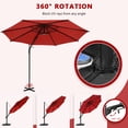 thumbnail image 3 of Abba Patio 10’ Vienna Offset Hanging Outdoor Cantilever Patio Umbrella, Dark Red, 3 of 8