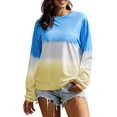thumbnail image 3 of Women Long Sleeve Sweatshirt Colorblock Tie Dye Printed Pullover Tops(S-2XL), 3 of 5