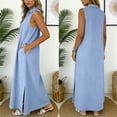 thumbnail image 3 of Bixock Women's Maternity Dress Sleeveless A Line Sundress Loose Casual Maxi Dress with Pockets Baby Shower Pregnancy Dresses for Photoshoot Maternity Outfits Summer Clothings, 3 of 6