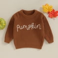 thumbnail image 2 of Douhoow Toddler Girls Sweater Baby Warm Knit Pullover Long Sleeve Crew Neck Letters Embroidery Knitted Sweater Kids Fall Winter Knitwear 0-3T, 2 of 9