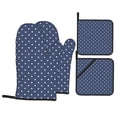 thumbnail image 1 of LNWH Oven Mitts, Oven Mitts and Pot Holders Set, Outdoor BBQ Mitts Heat Resistant Cooking, White Snow Pattern, 1 of 8