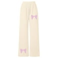 thumbnail image 6 of JIAYUE Valentines Day Girls Slacks Bowknot Print High Waisted Straight-Leg Long with Pockets Girlfriend Trousers For Kids Casual Wear, 6 of 9