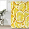 thumbnail image 2 of Small Stall Shower Curtain 36x72 Inch Narrow Half Size Summer Lemon Bath Curtains Bathroom Decor Modern Oil Painting Yellow Fruits Waterproof Fabric Shower Curtain Set with Hooks 36 Inch, 2 of 6