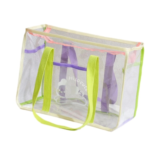 Bolsa de mano transparente, impermeable, informal, multiusos, de PVC, portátil, para mujer Mango morado