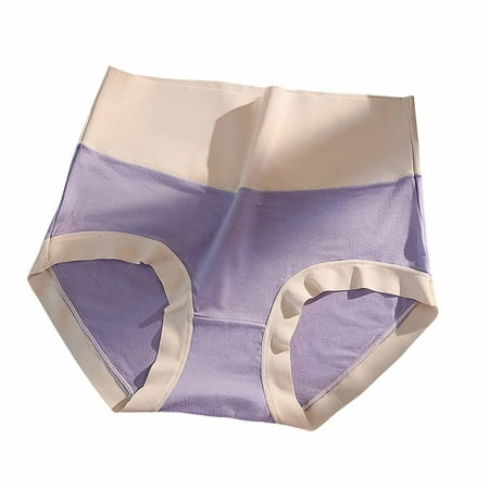 High Waist Underwear for Womens Colorblock Soft Breathable Panties Seamless Full Coverage Briefs Full Coverage Stretch Panty
