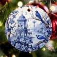 thumbnail image 6 of Christmas Ceramic Ornament Blue And White Tile With Birds And Small Flower 2024 Ornament Modern Vintage Chinoiserie Personalized Christmas Ornaments Ornament Xmas Present, 6 of 8