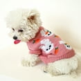 thumbnail image 2 of Pet Winter Clothes Cartoon Print Windproof Cardigan Small Dog Knitted Sweater Puppy Costume, 2 of 8