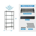 5 Tier Metal Storage Shelves, Adjustable Wire Shelving Unit Storage NSF