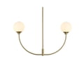 thumbnail image 5 of Living District Nyomi 21" 2-Light Metal/Glass Chandelier in Brass/White, 5 of 7