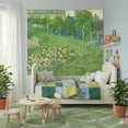 thumbnail image 4 of Gojian Monet Waterlily Wall Tapestry, Green Floral Plant Art for Bedroom Girls Boys, Small Nature Flower Pond Wall Hanging, Watercolor Tapestries for Living Room Dorm Decor, 4 of 6