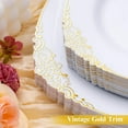 thumbnail image 3 of Bestluck 100 PCS White and Gold Plastic Plates for 50 Guests, Gold Disposable Plates Include 50 PCS Dinner Plates, 50 PCS Dessert Plates for Party, Wedding and Graduation, 3 of 7