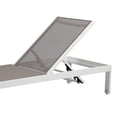 thumbnail image 4 of Edie 76 Inch Outdoor Adjustable Chaise Lounger, Metal Frame, Gray Textilene - Saltoro Sherpi, 4 of 5