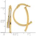 thumbnail image 5 of 14K Yellow Gold Jbsp's Polished Glitter Infused Hoop Earrings Made In Italy le2201, 5 of 6