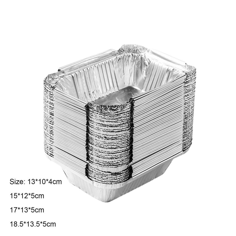 50pcs Rectangular Tinfoil Tray BBQ Special Thickened Bowl Takeaway Baking  Disposable Aluminum Foil Packaging Box Kitchen Tools - AliExpress